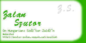 zalan szutor business card